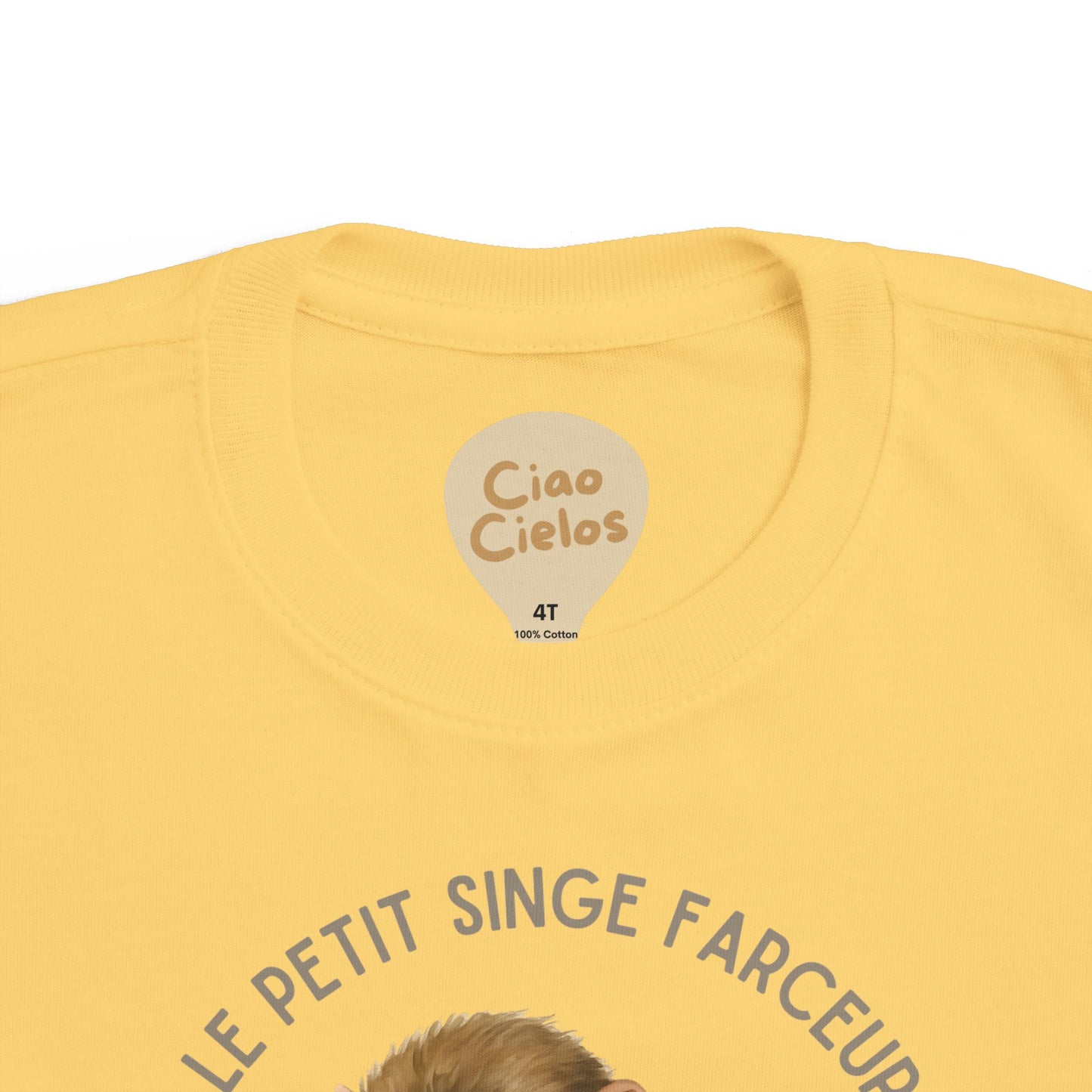 Singe/Monkey Toddler Tee — 'Le Petit Singe Farceur' French Kids Shirt