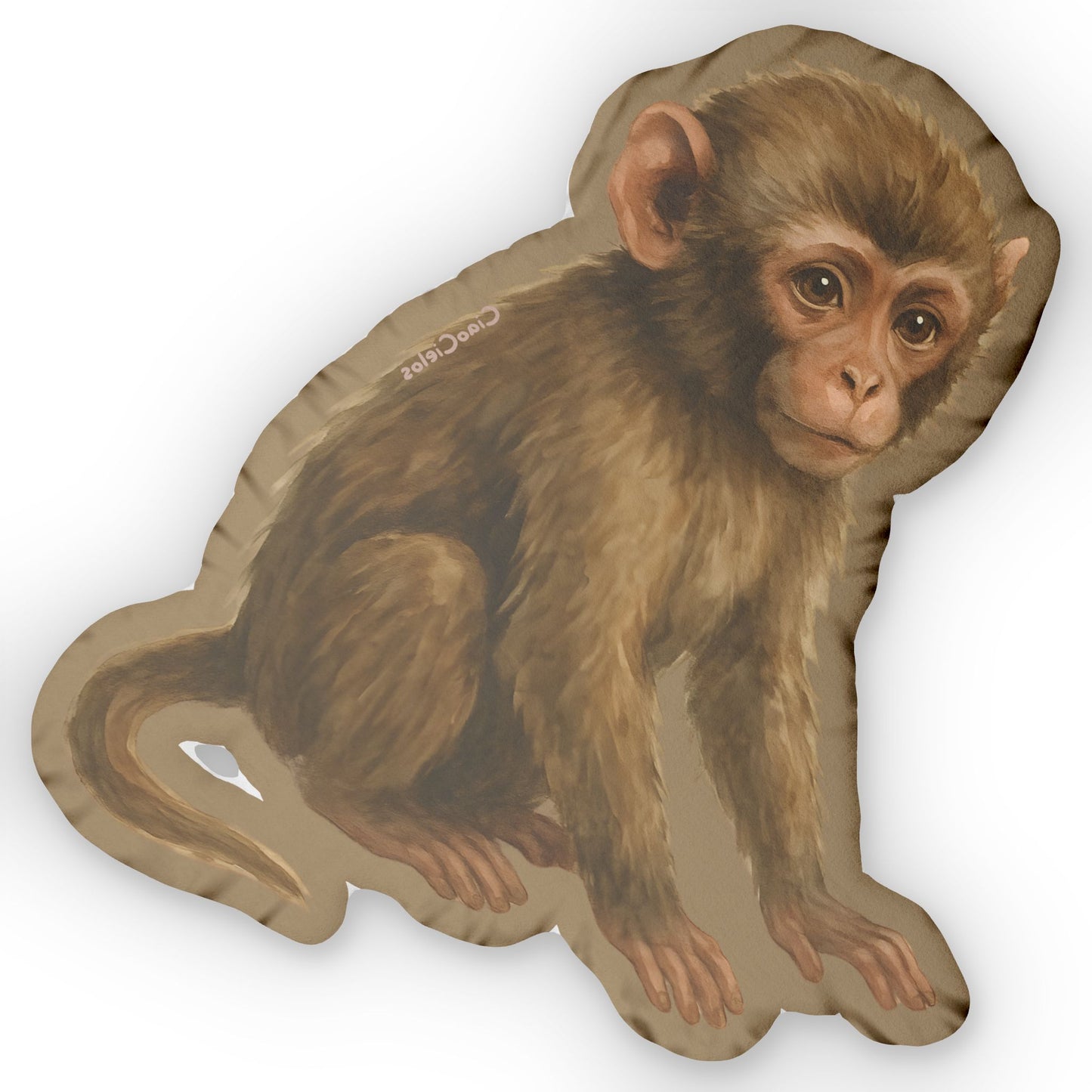 Singe/Monkey Shaped Lovey Pillow — Whimsical Animal Decor
