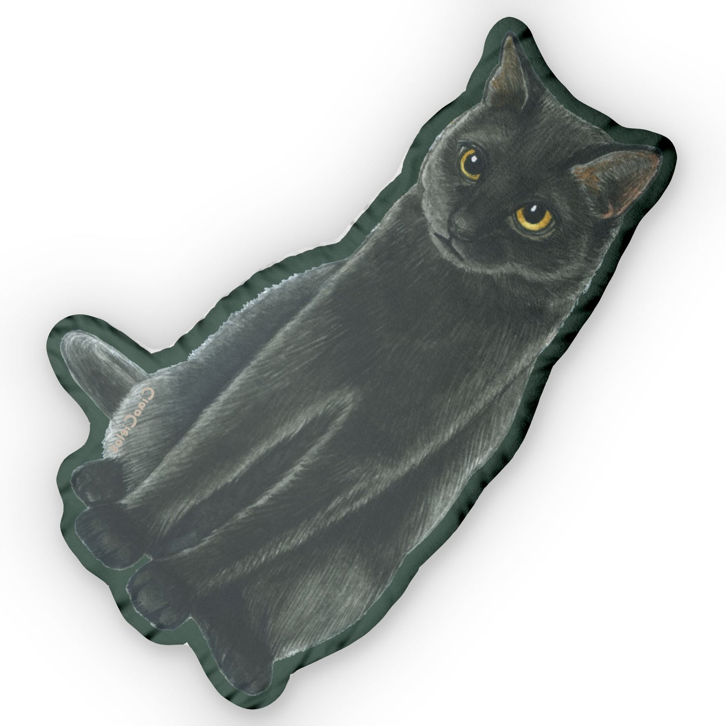 Chat/Cat Shaped Lovey Pillow — Whimsical Animal Decor