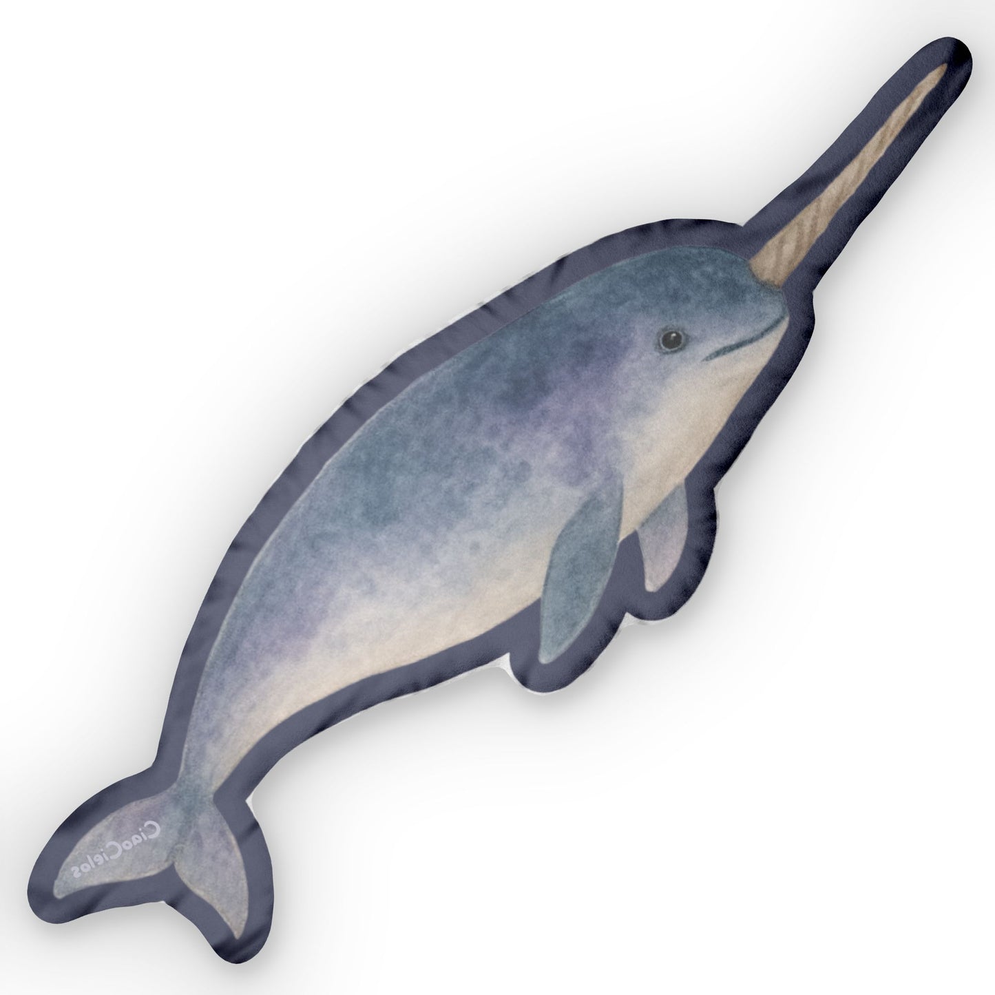 Narval/Narwhal Shaped Lovey Pillow — Whimsical Animal Decor