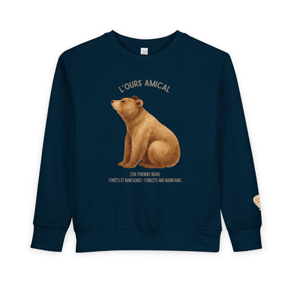 Ours/Bear Animal Graphic Crewneck - Toddler Sweatshirt