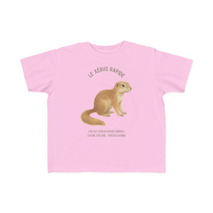 Xérus/African Ground Squirrel Toddler Tee — 'Le Xérus Rapide' French Kids Shirt