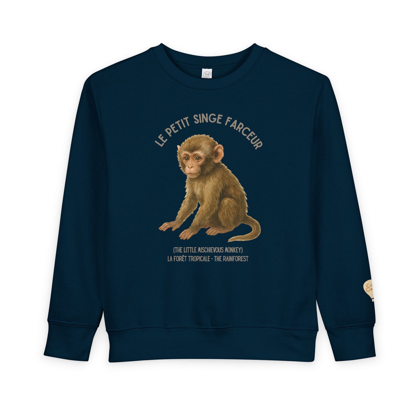 Singe/Monkey Animal Graphic Crewneck - Toddler Sweatshirt
