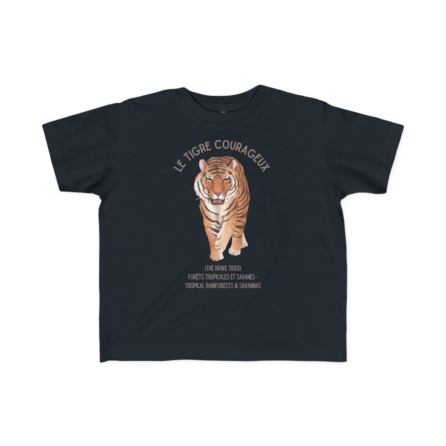 Tigre/Tiger Toddler Tee — 'Le Tigre Courageux' French Kids Shirt
