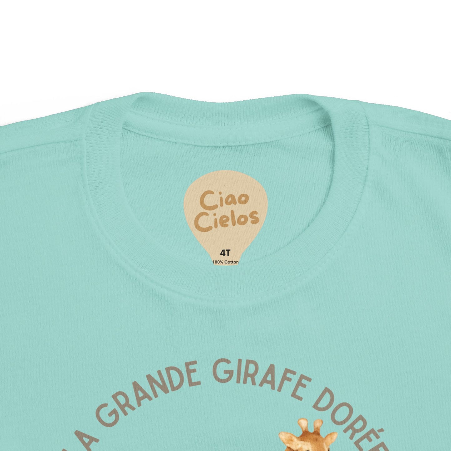 Girafe/Giraffe Toddler Tee— 'La Grande Girafe Dorée' French Kids Shirt