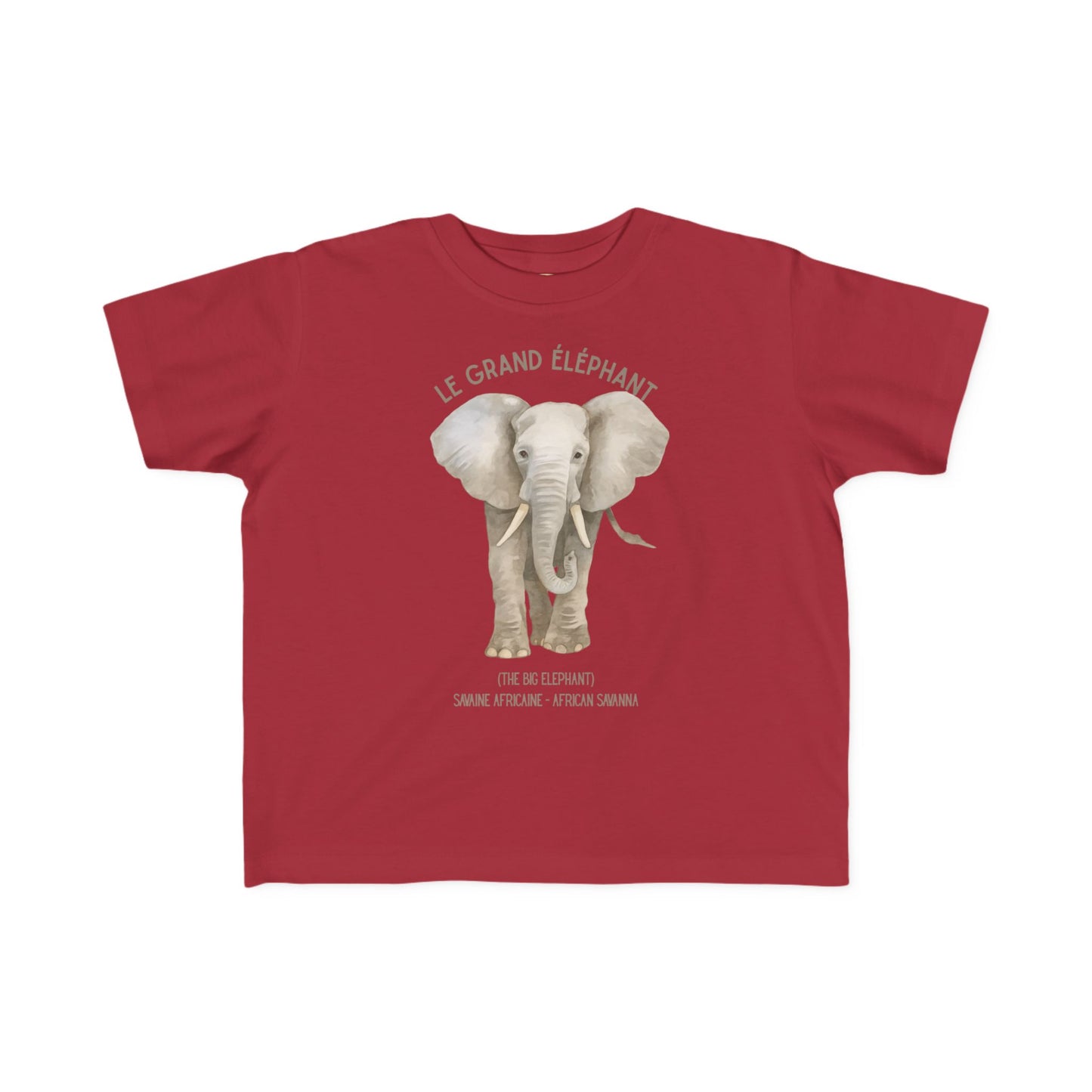 Éléphant/Elephant Toddler Tee — 'Le Grand Éléphant' French Kids Shirt