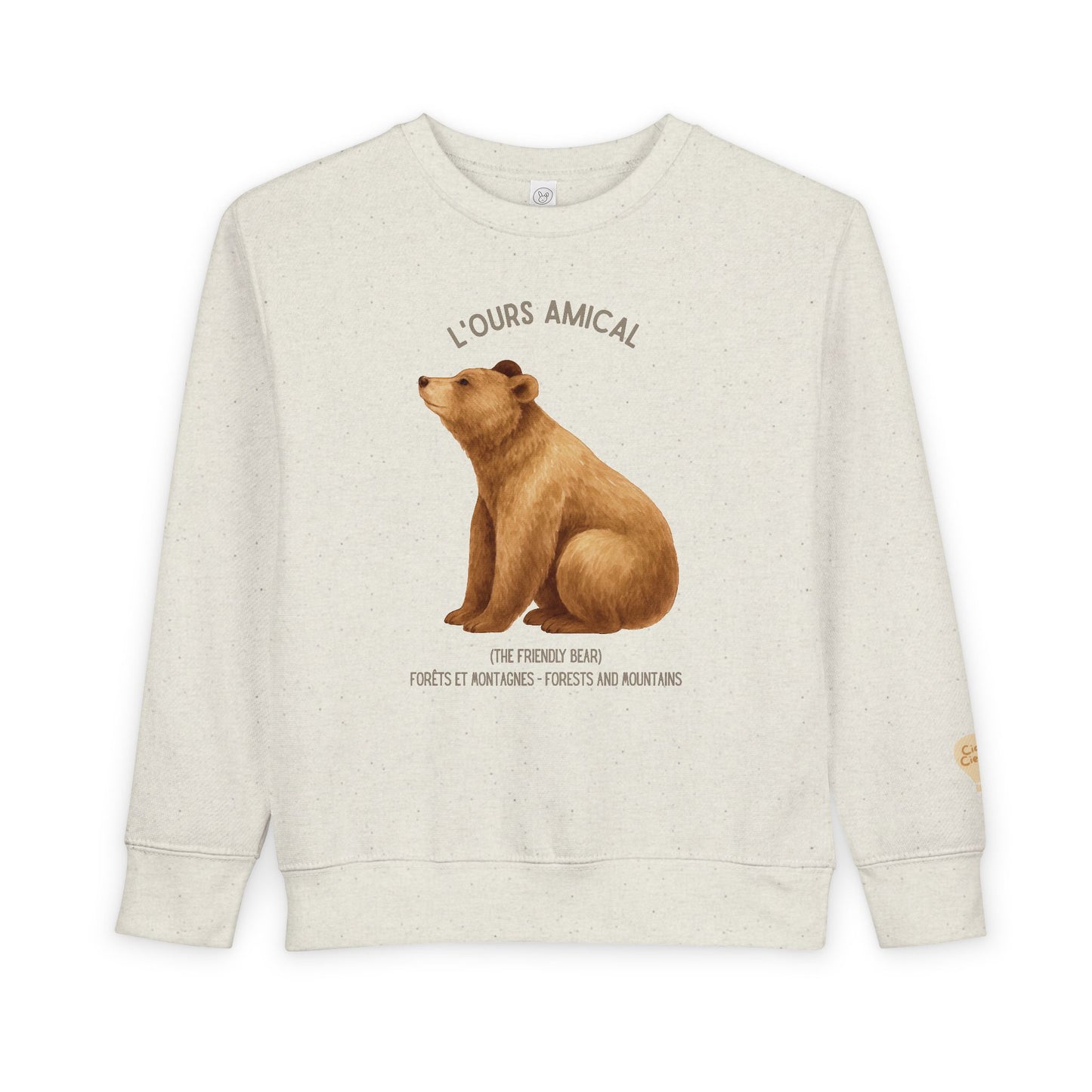 Ours/Bear Animal Graphic Crewneck - Toddler Sweatshirt