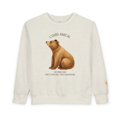 Ours/Bear Animal Graphic Crewneck - Toddler Sweatshirt