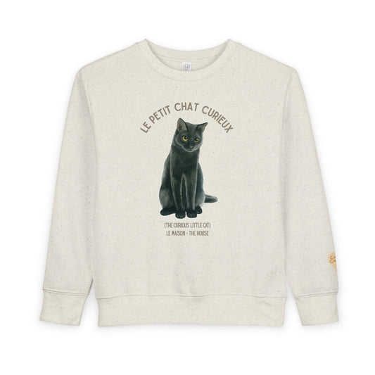 Chat/Cat Animal Graphic Crewneck - Toddler Sweatshirt