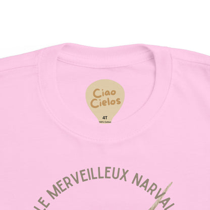 Narval/Narwhal Toddler Tee — 'Le Merveilleux Narval' French Kids Shirt