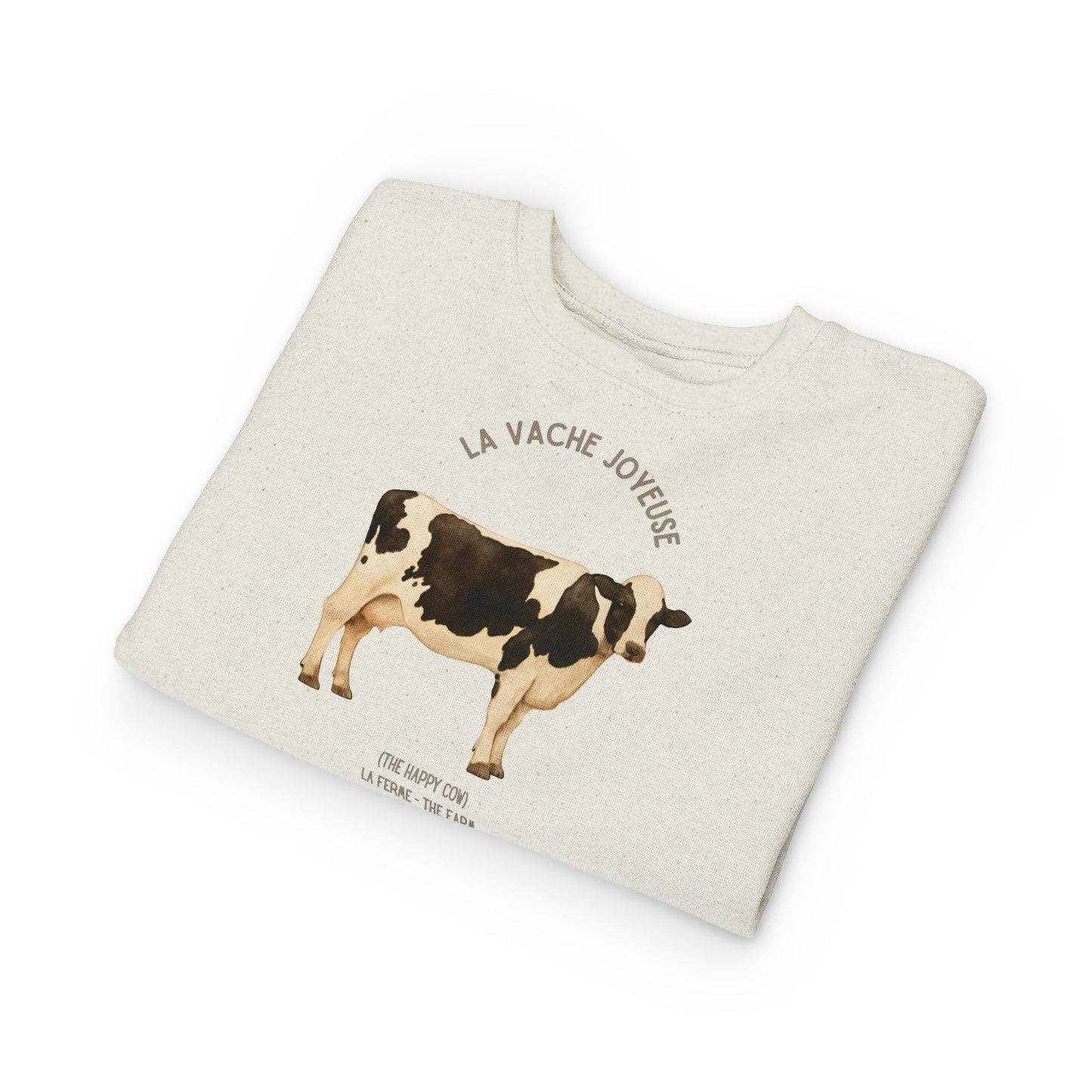 Vache/Cow Animal Graphic Crewneck - Toddler Sweatshirt