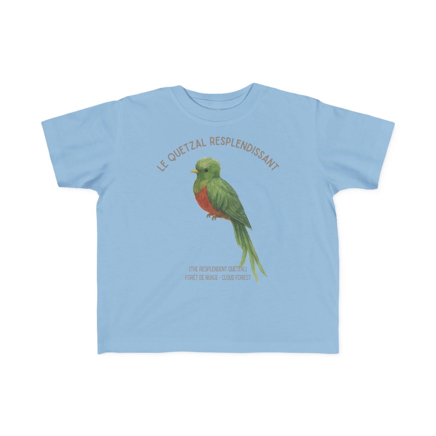 Quetzal/Bird Toddler Tee — 'Le Quetzal Resplendissant' French Kids Shirt
