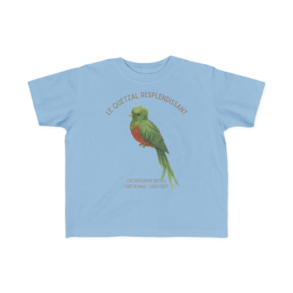 Quetzal/Bird Toddler Tee — 'Le Quetzal Resplendissant' French Kids Shirt