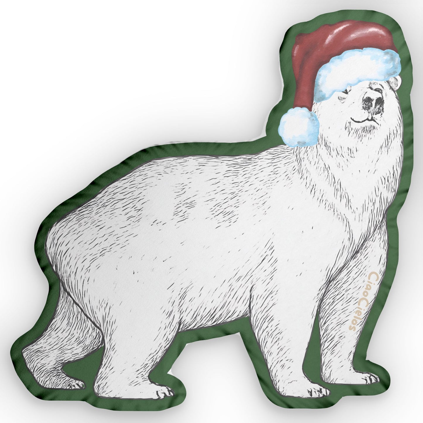 Holiday Polar Bear Pillow – “L’ours polaire”