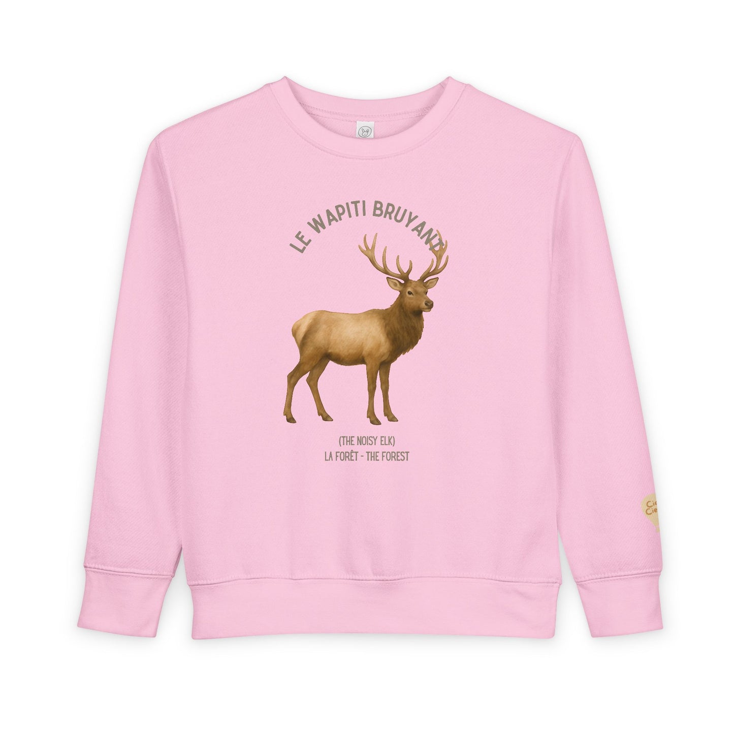 Wapiti/Elk Animal Graphic Crewneck - Toddler Sweatshirt