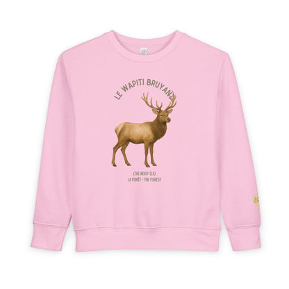 Wapiti/Elk Animal Graphic Crewneck - Toddler Sweatshirt