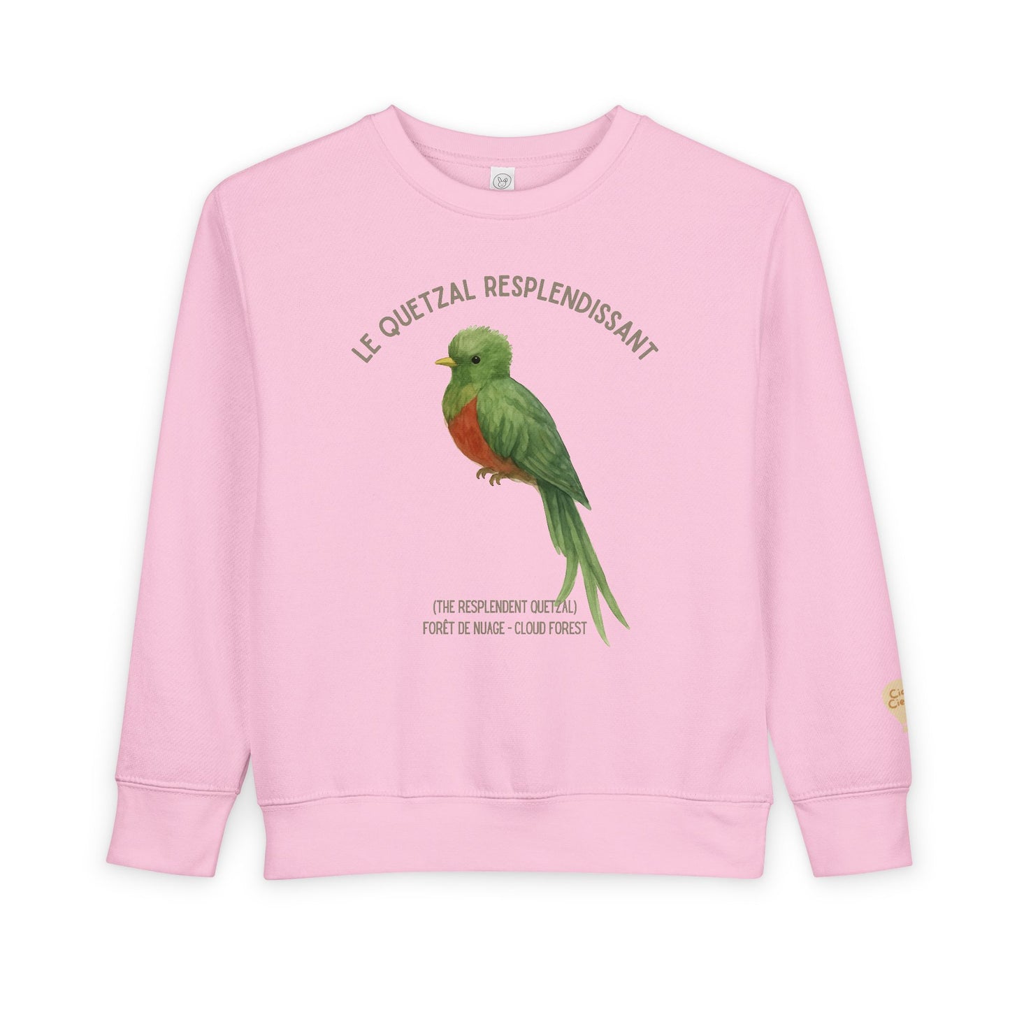 Quetzal/Exotic Bird Animal Graphic Crewneck - Toddler Sweatshirt
