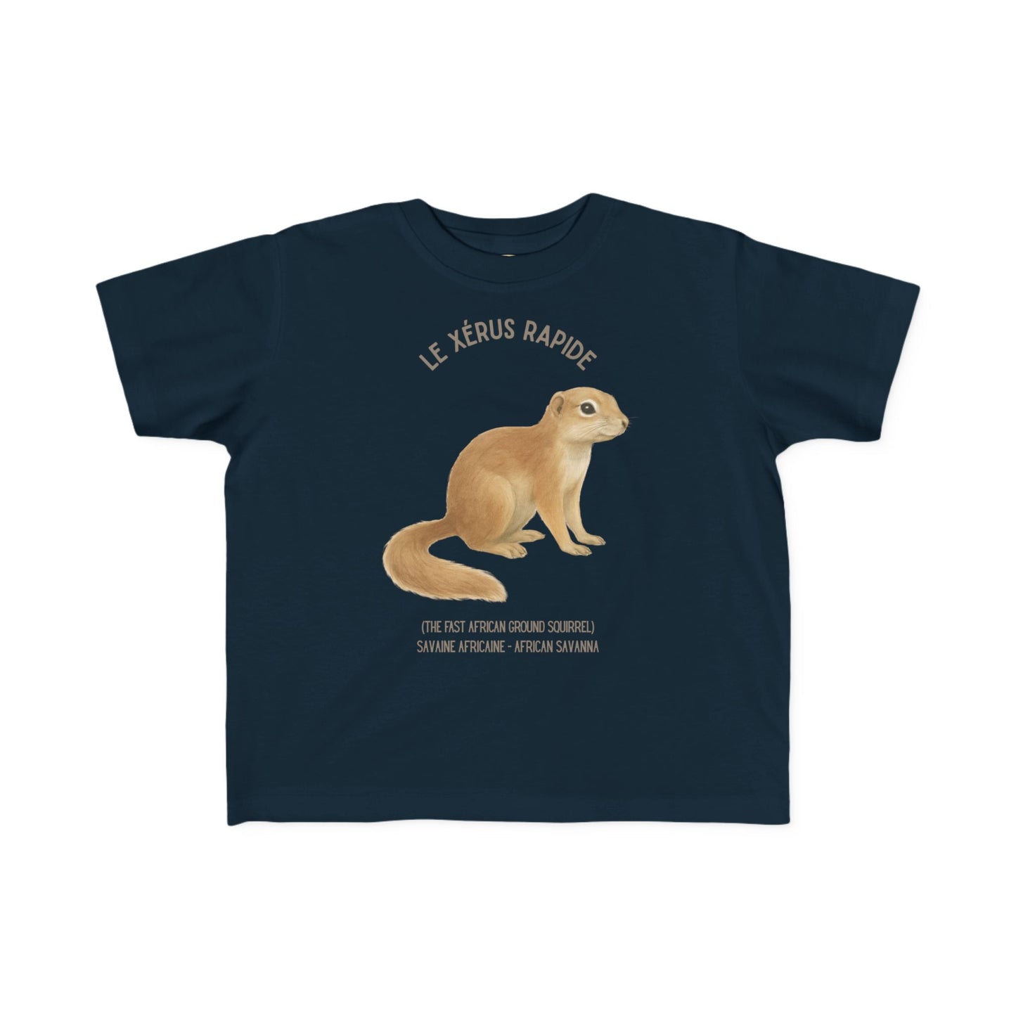 Xérus/African Ground Squirrel Toddler Tee — 'Le Xérus Rapide' French Kids Shirt
