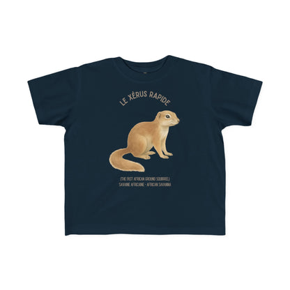Xérus/African Ground Squirrel Toddler Tee — 'Le Xérus Rapide' French Kids Shirt