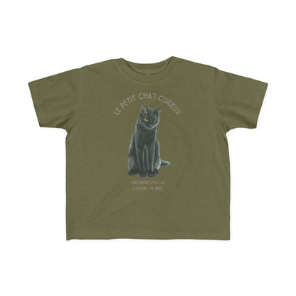 Chat/Cat Toddler Tee — 'Le Petit Chat Curieux' French Kids Shirt