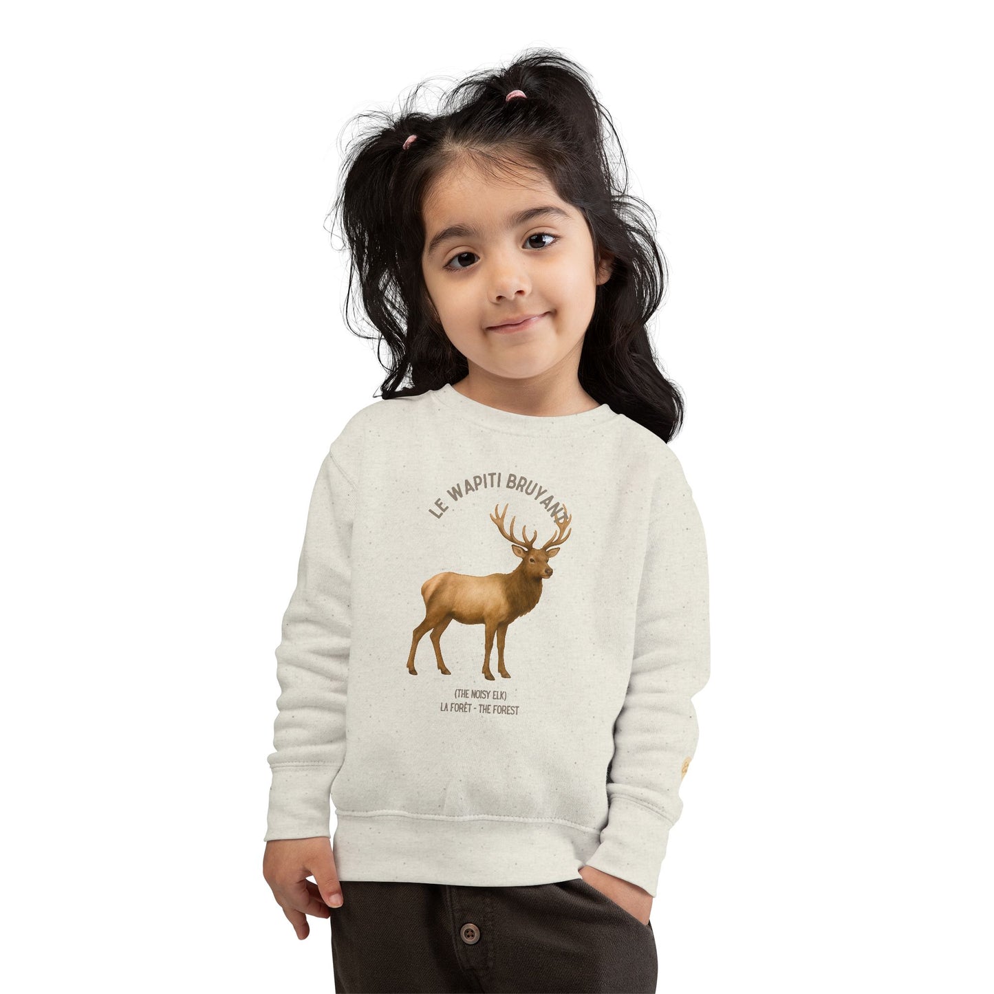 Wapiti/Elk Animal Graphic Crewneck - Toddler Sweatshirt
