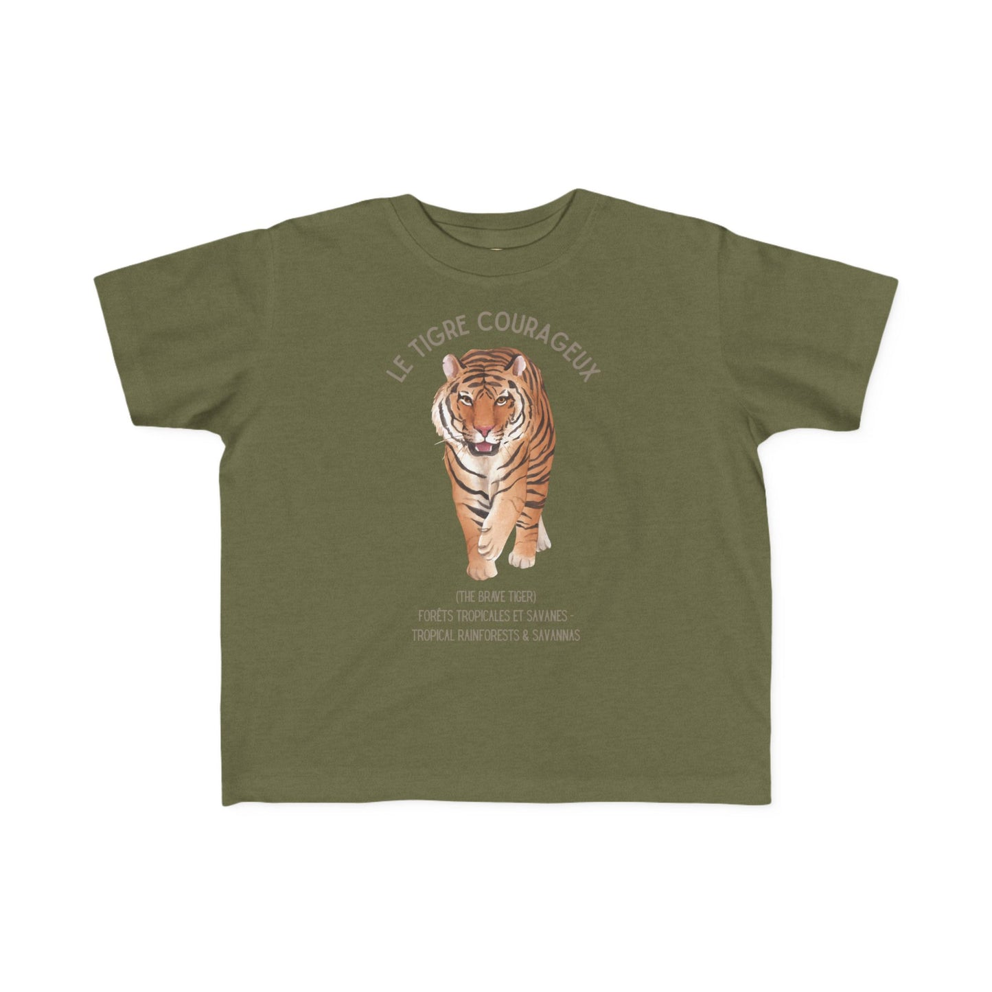 Tigre/Tiger Toddler Tee — 'Le Tigre Courageux' French Kids Shirt