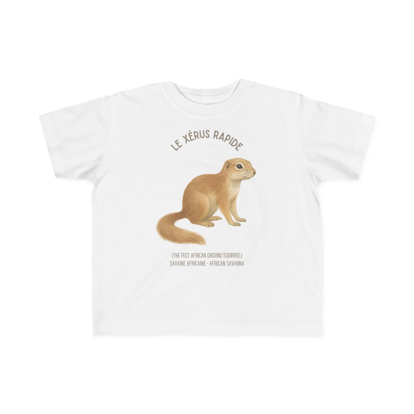Xérus/African Ground Squirrel Toddler Tee — 'Le Xérus Rapide' French Kids Shirt