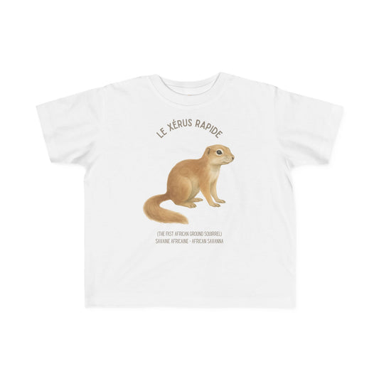 Xérus/African Ground Squirrel Toddler Tee — 'Le Xérus Rapide' French Kids Shirt