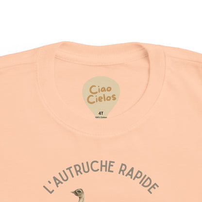 Autruche/Ostrich Toddler Tee — 'L’Autruche Rapide' French Kids Shirt