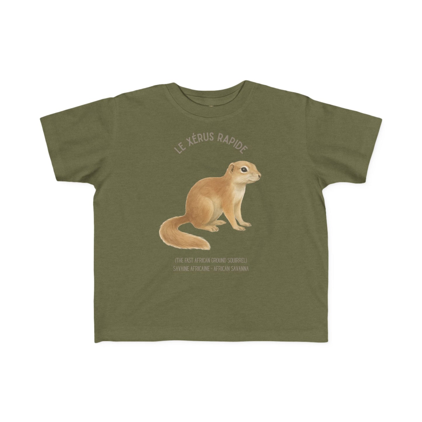 Xérus/African Ground Squirrel Toddler Tee — 'Le Xérus Rapide' French Kids Shirt