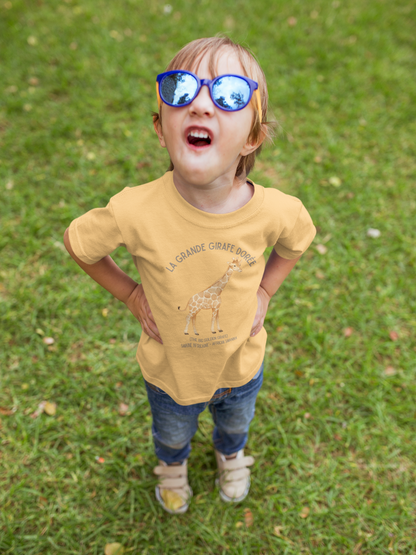 Girafe/Giraffe Toddler Tee— 'La Grande Girafe Dorée' French Kids Shirt