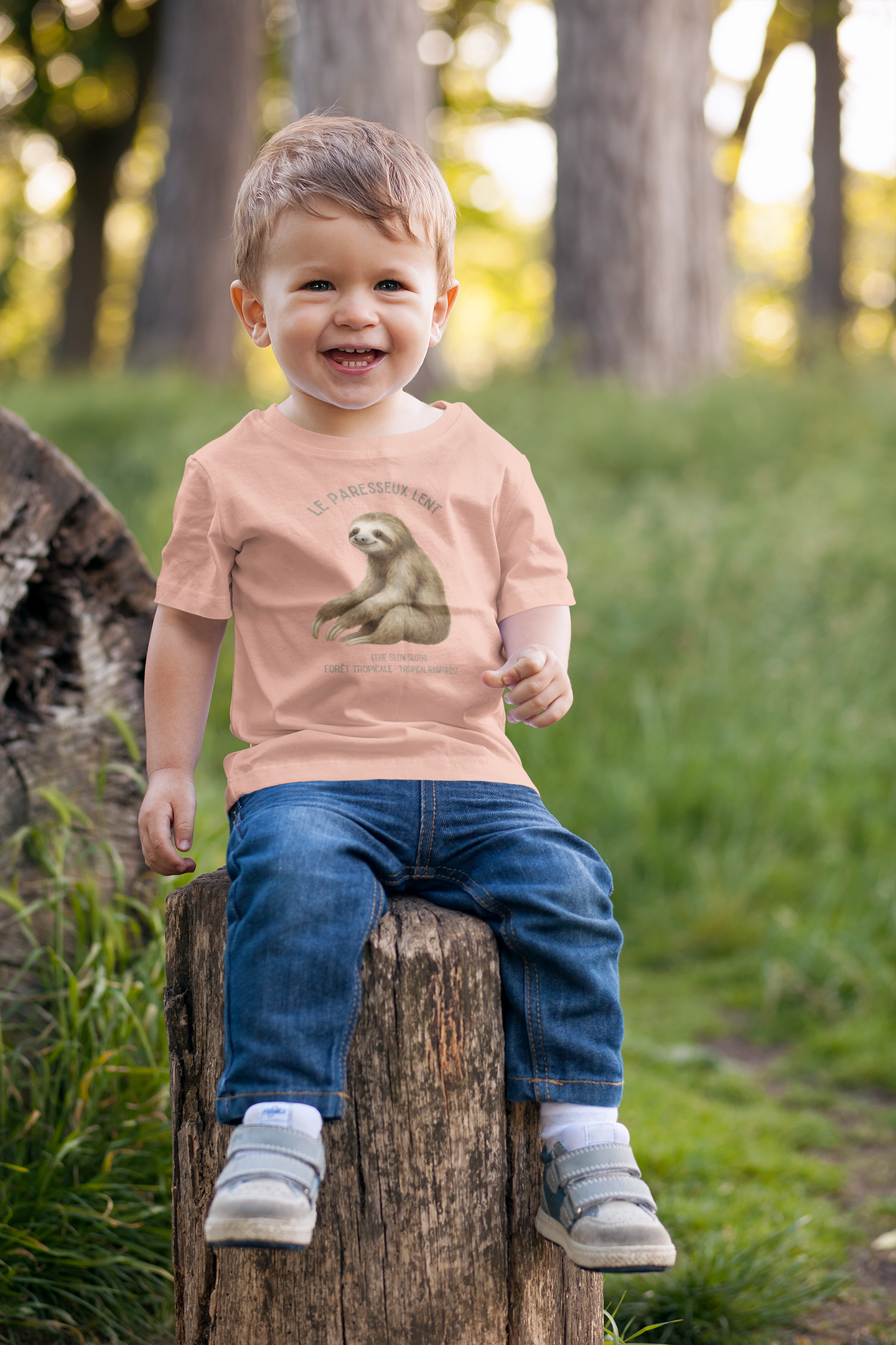 Paresseux/Sloth Toddler Tee — 'Le Paresseux Lent' French Kids Shirt