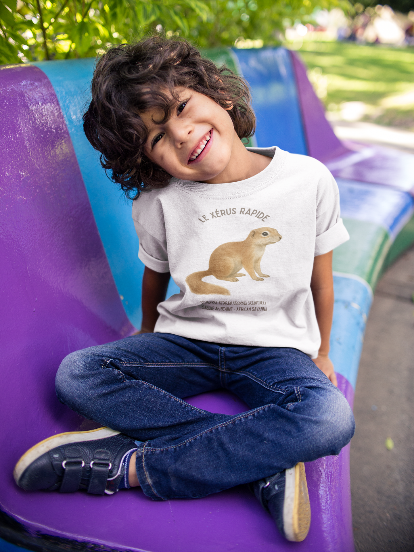 Xérus/African Ground Squirrel Toddler Tee — 'Le Xérus Rapide' French Kids Shirt