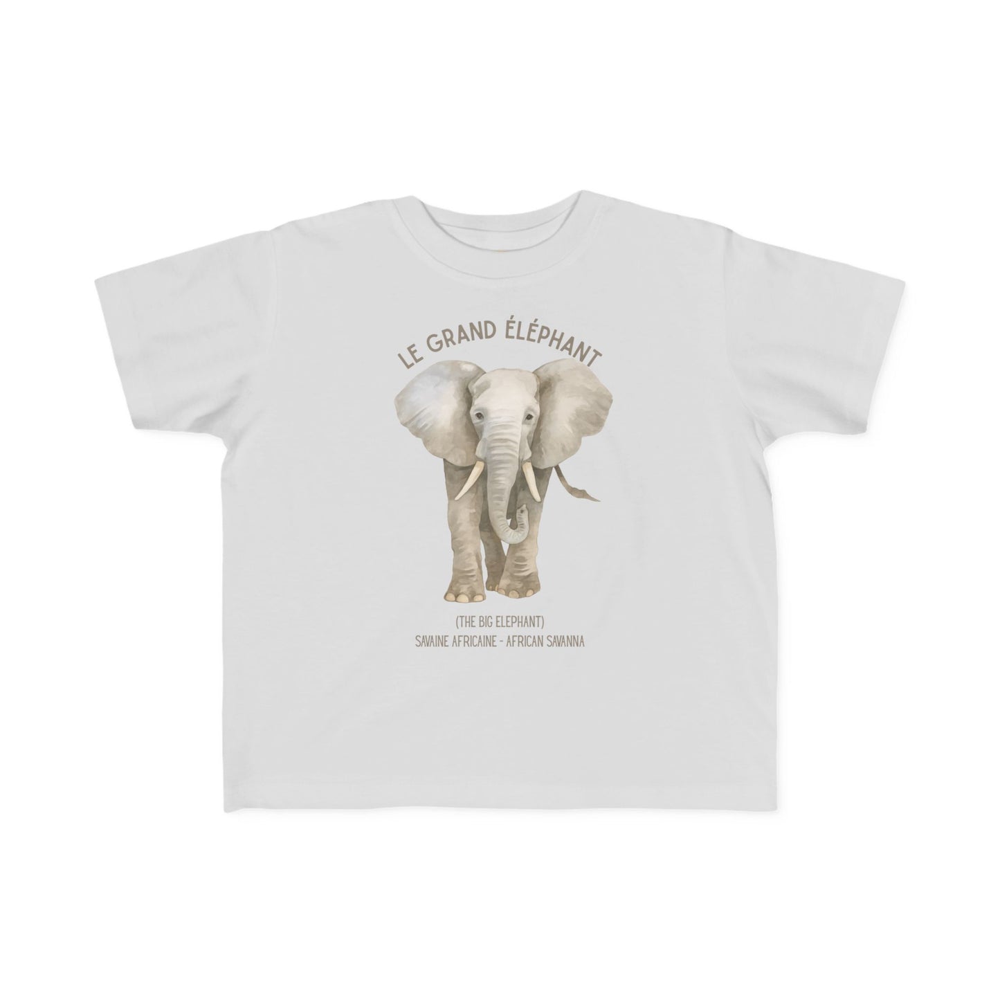 Éléphant/Elephant Toddler Tee — 'Le Grand Éléphant' French Kids Shirt