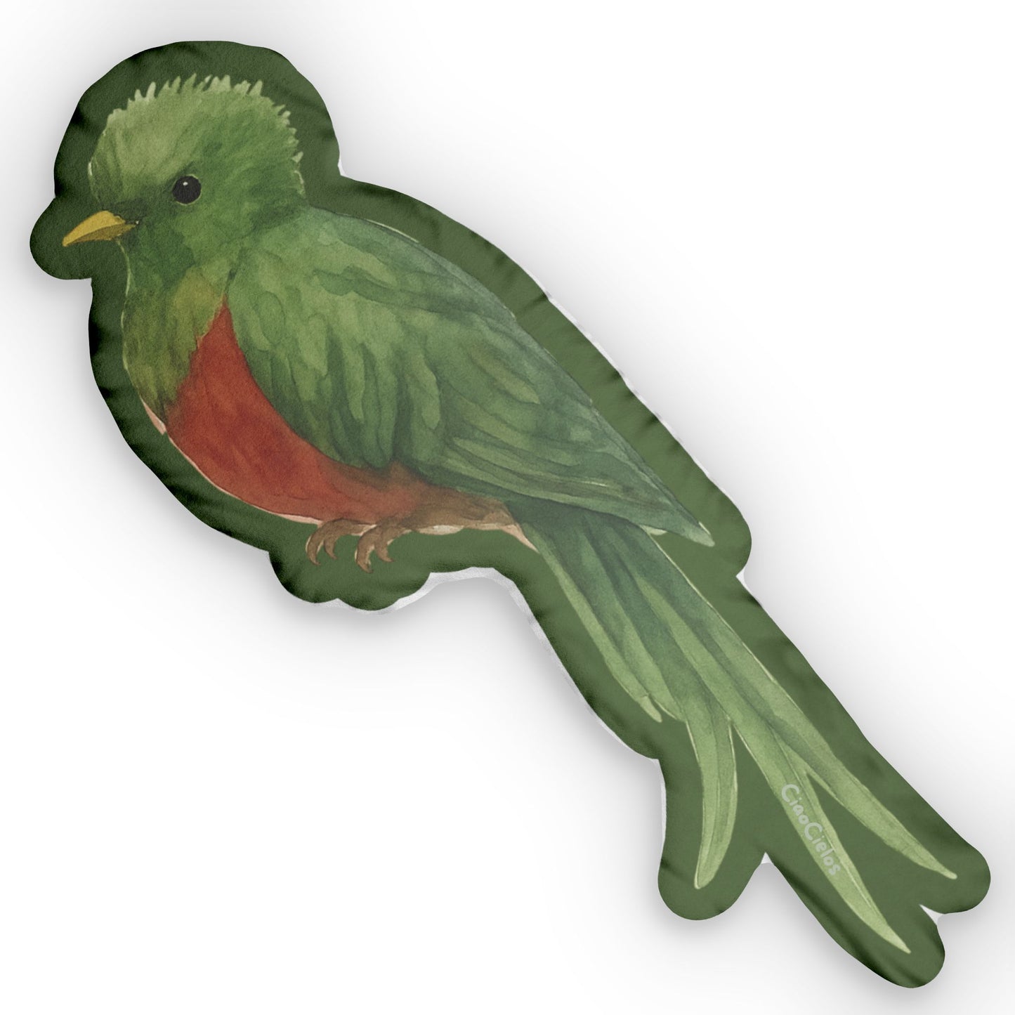 Quetzal/Exotic Bird Shaped Lovey Pillow  — Whimsical Animal Decor