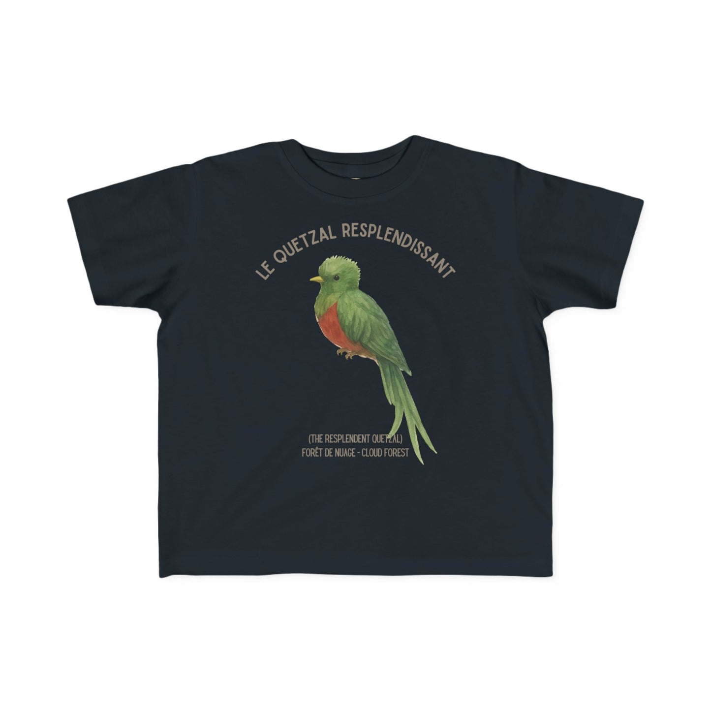 Quetzal/Bird Toddler Tee — 'Le Quetzal Resplendissant' French Kids Shirt