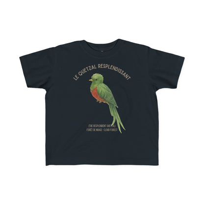 Quetzal/Bird Toddler Tee — 'Le Quetzal Resplendissant' French Kids Shirt