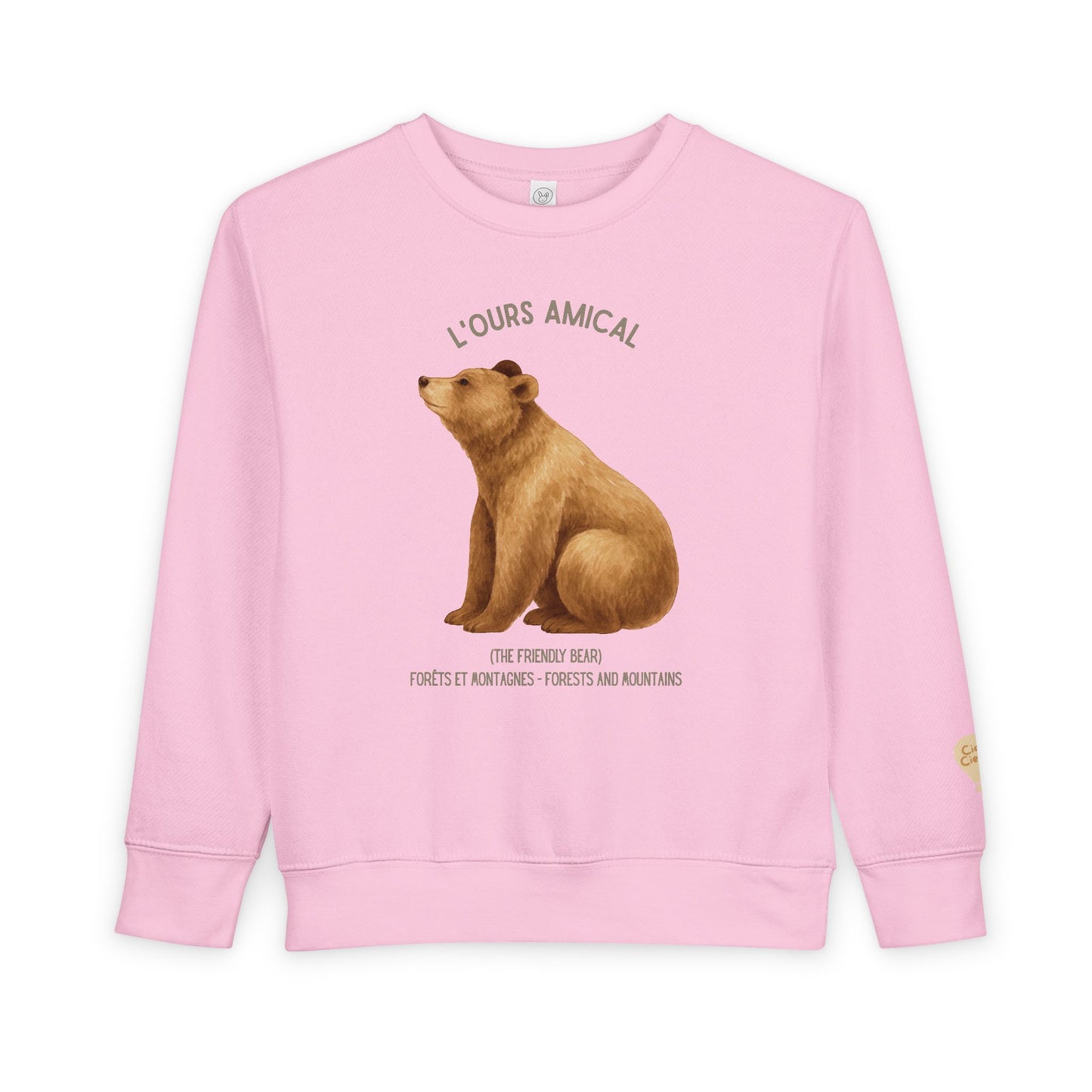 Ours/Bear Animal Graphic Crewneck - Toddler Sweatshirt