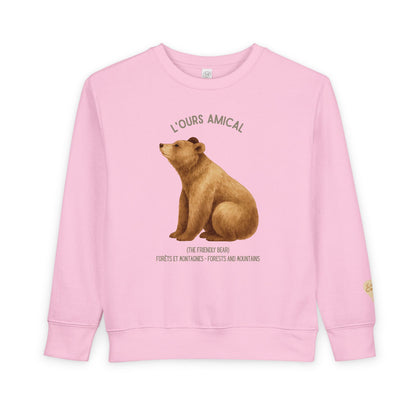 Ours/Bear Animal Graphic Crewneck - Toddler Sweatshirt