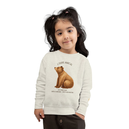 Ours/Bear Animal Graphic Crewneck - Toddler Sweatshirt
