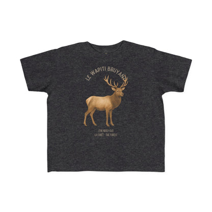 Wapiti/Elk Toddler Tee — 'Le Wapiti Bruyant' French Kids Shirt