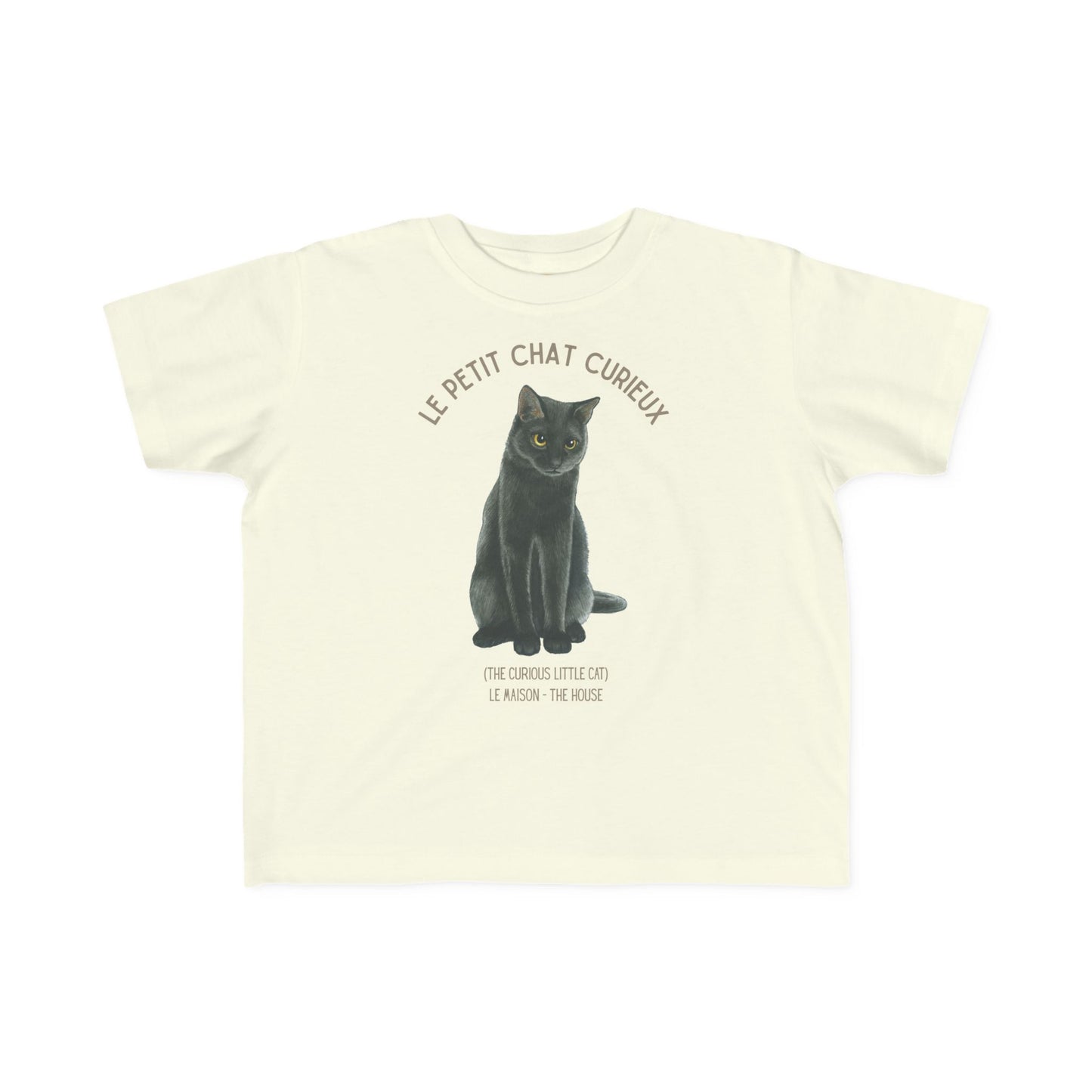 Chat/Cat Toddler Tee — 'Le Petit Chat Curieux' French Kids Shirt
