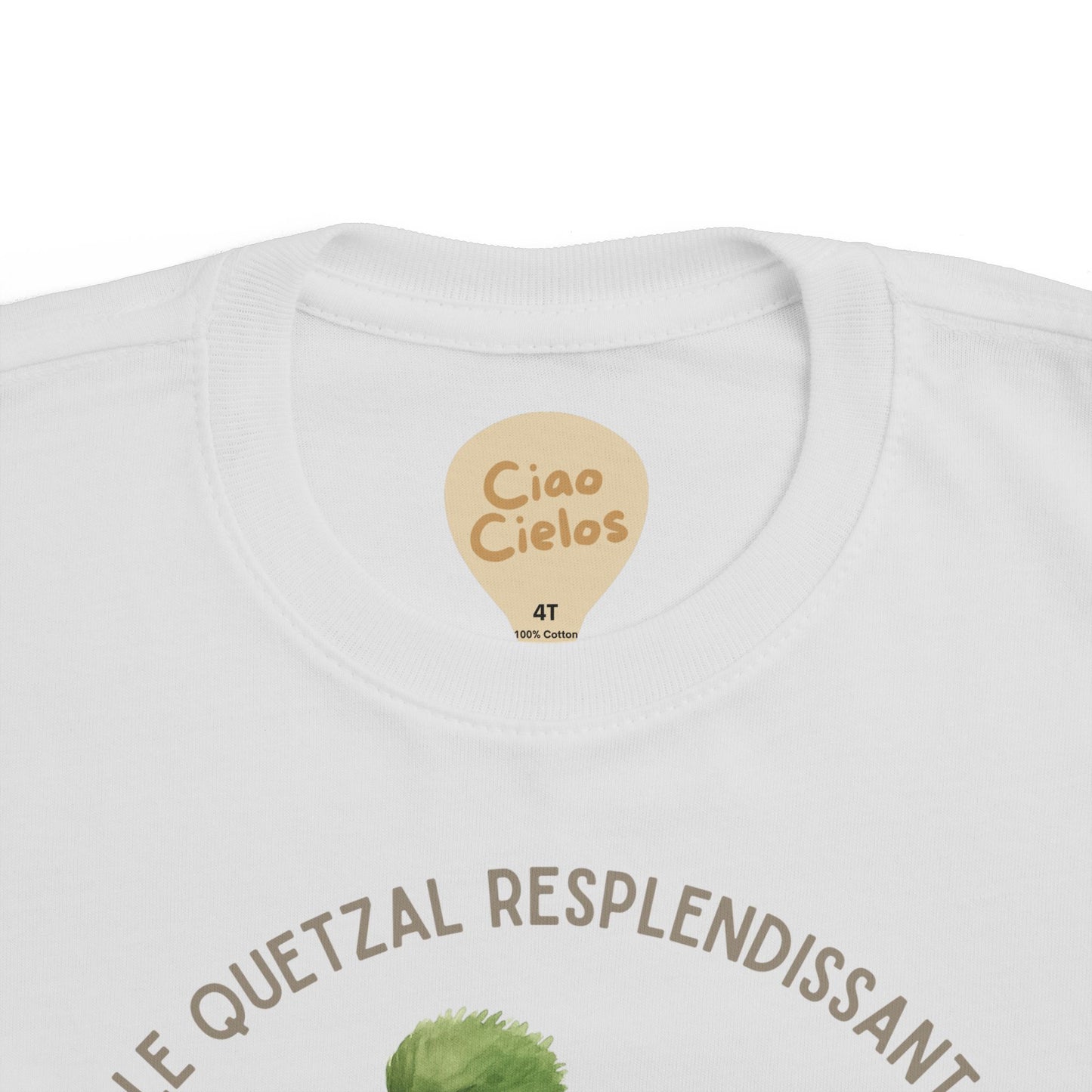 Quetzal/Bird Toddler Tee — 'Le Quetzal Resplendissant' French Kids Shirt