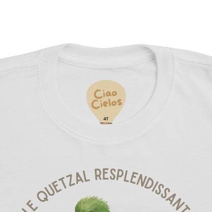 Quetzal/Bird Toddler Tee — 'Le Quetzal Resplendissant' French Kids Shirt