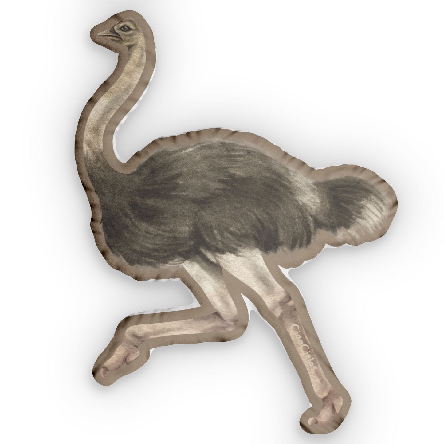 Autruche/Ostrich Shaped Lovey Pillow  — Whimsical Animal Decor