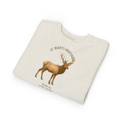 Wapiti/Elk Animal Graphic Crewneck - Toddler Sweatshirt