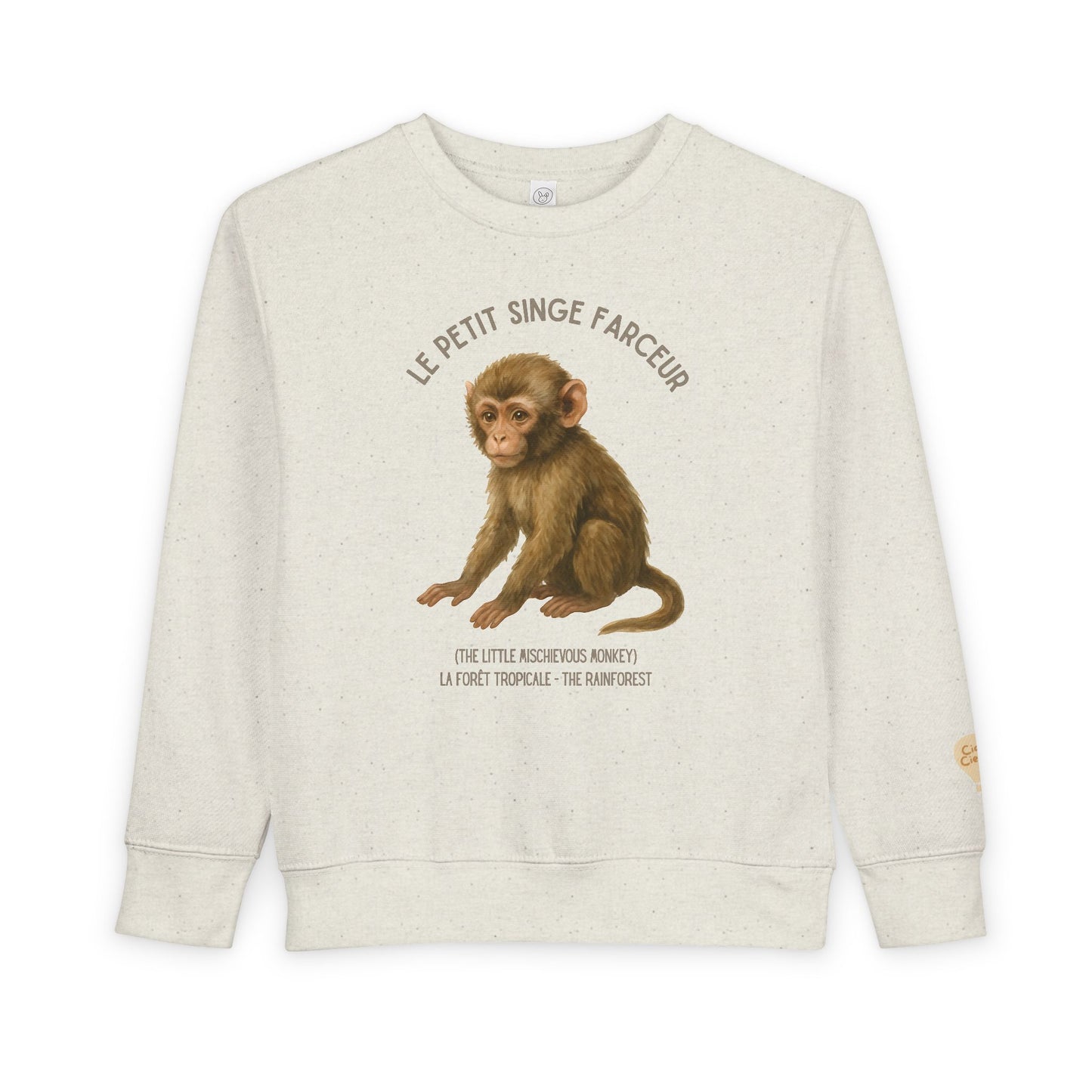 Singe/Monkey Animal Graphic Crewneck - Toddler Sweatshirt
