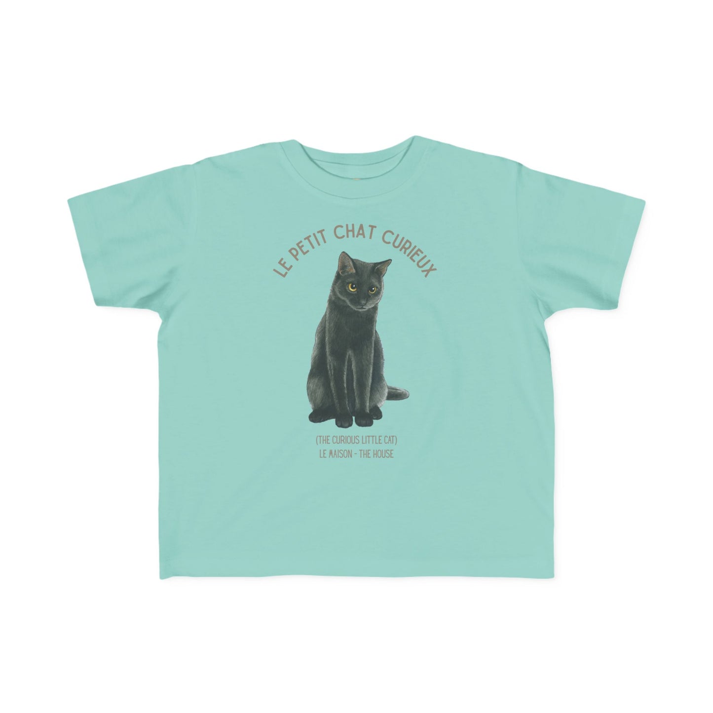Chat/Cat Toddler Tee — 'Le Petit Chat Curieux' French Kids Shirt