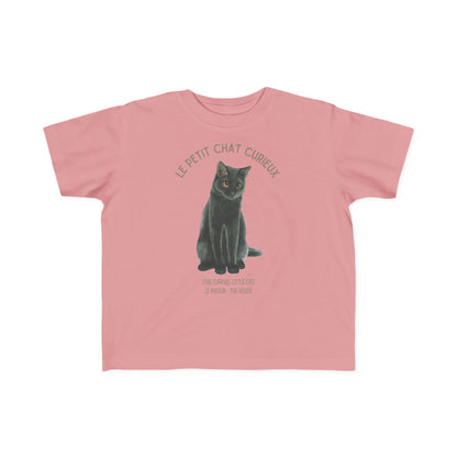 Chat/Cat Toddler Tee — 'Le Petit Chat Curieux' French Kids Shirt