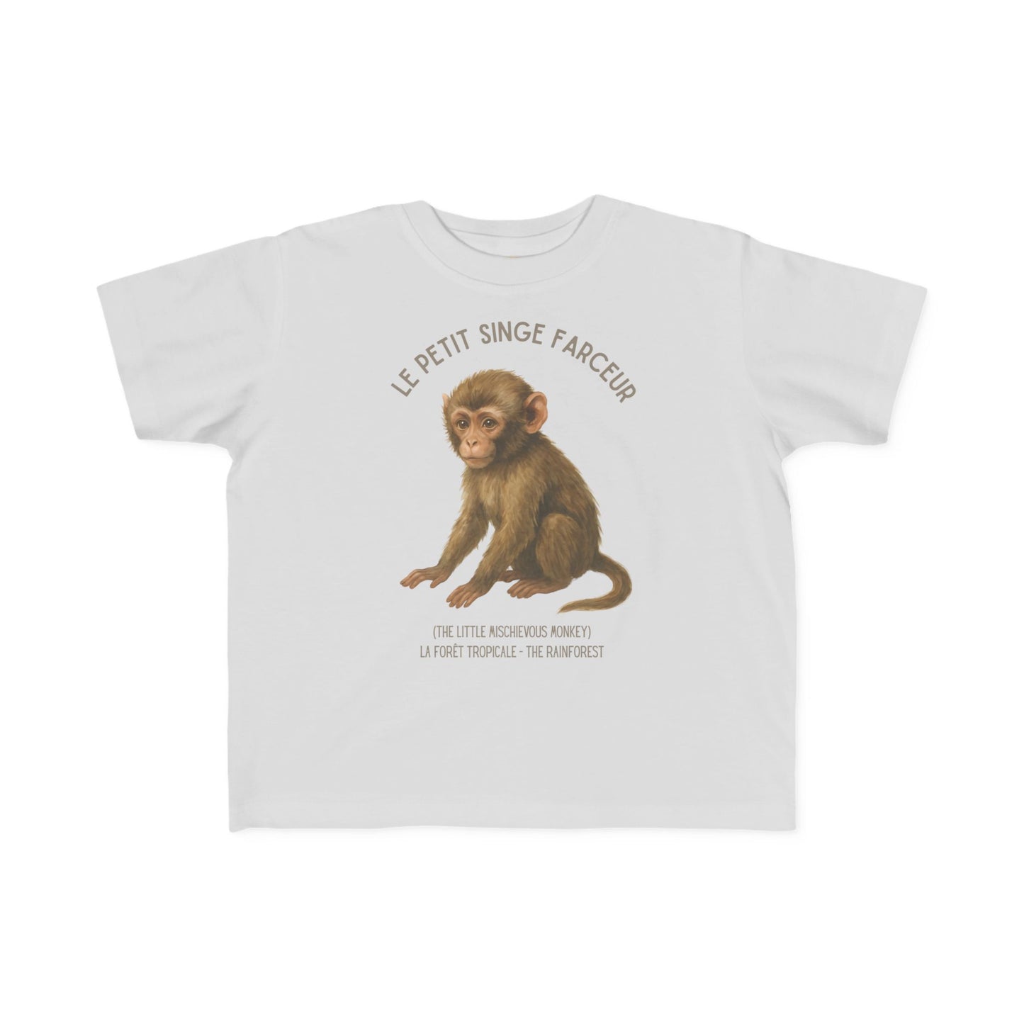 Singe/Monkey Toddler Tee — 'Le Petit Singe Farceur' French Kids Shirt